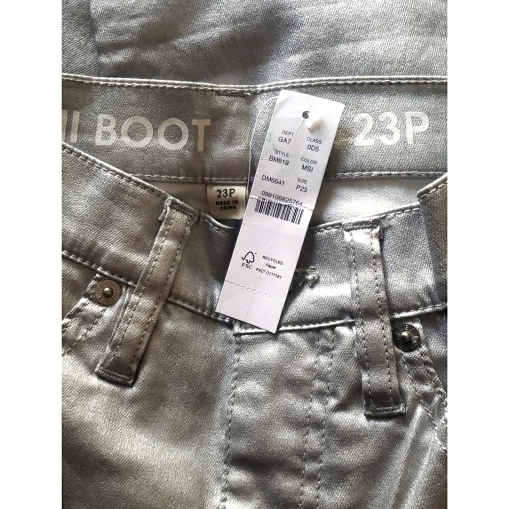 31. J.Crew Slim demi-boot jean in coated silver